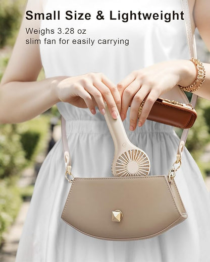 TriPole Portable Handheld Fan Mini Personal Fan with 3 Speeds, Powerful Battery Hand Held Fans for Travel Trip Outdoor Concerts, Cute Small Rechargeable Lash Fans for Makeup Skincare Drying, Cream