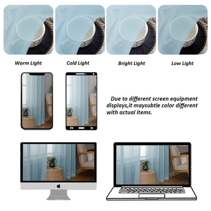 Light Blue Sheer Valances for Windows 2 Pack (2 Count)