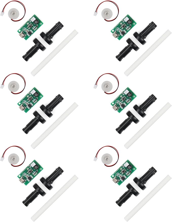 6Pcs USB Humidifier Module 5V Humidifieration Atomizer Spray Circuit Ultrasonic Humidifier Board Atomization Plate Disc Drive Board DIY Home