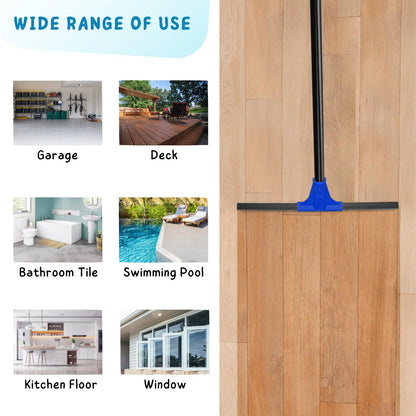 Floor Squeegee with Telescopic Long Handle 59''