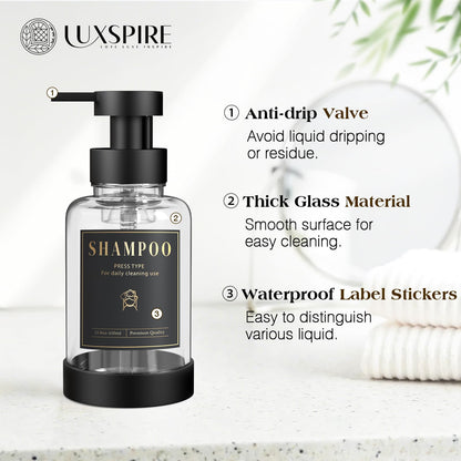 15oz Glass Foaming Soap Dispenser Set (2 Count)