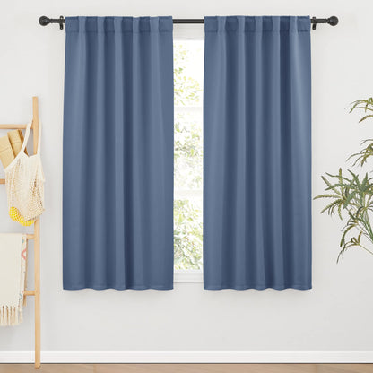 Blackout Curtains 63 inches Long for Bedroom (2 Count)