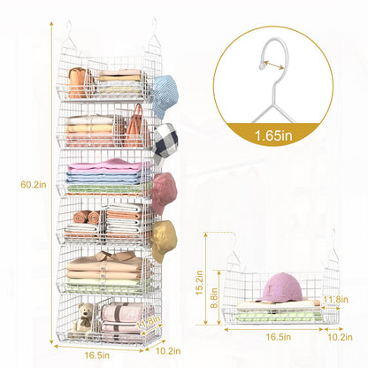 6 Tier Extra Large Hanging Closet Organizer (6 Count)
