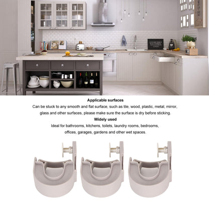 Broom Holder 3 PCS Wall Mount Mop Organizer Gripper