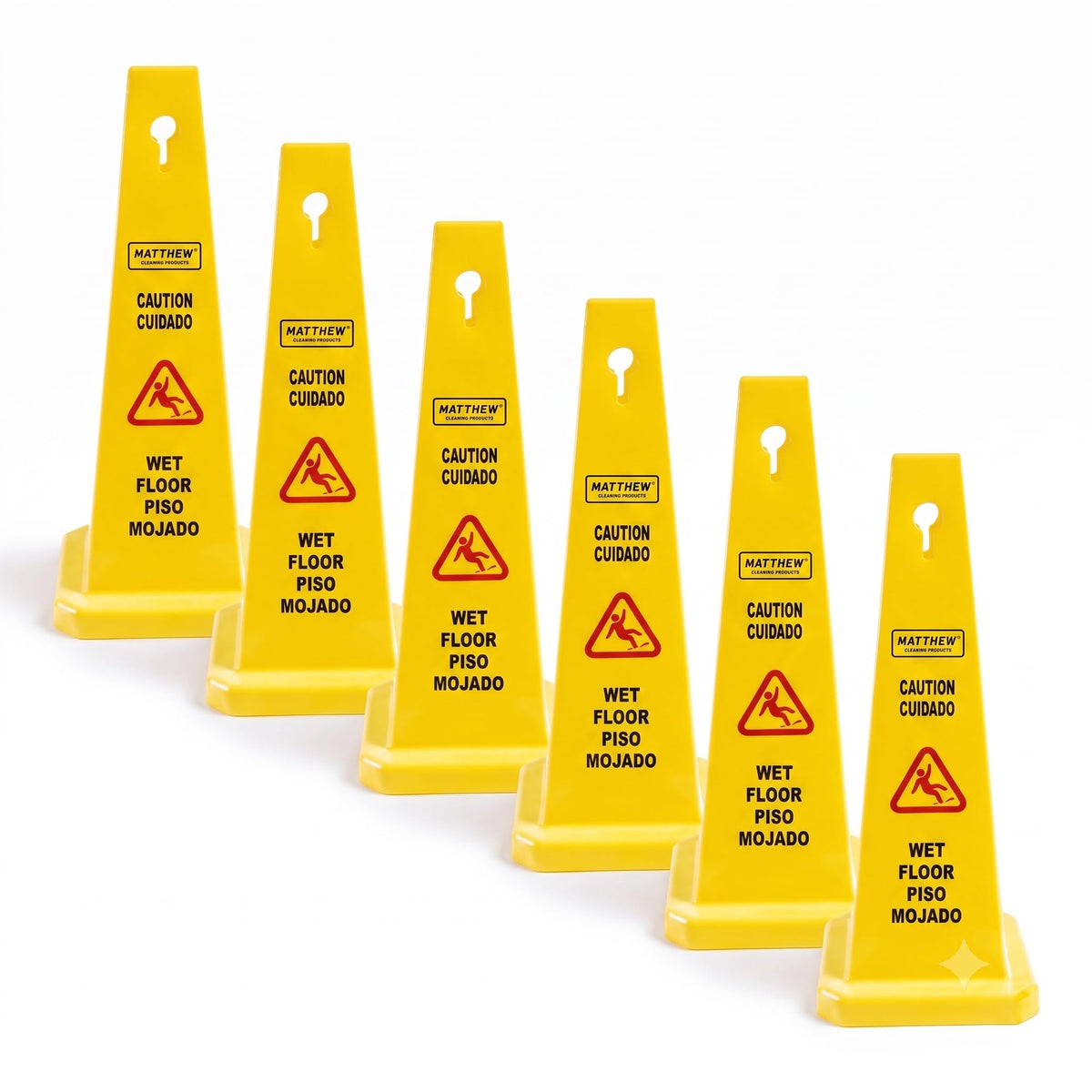 MATTHEW CLEANING 6 Packs 26” Caution Wet Floor Safety Cones for Indoors and Outdoors (6 Count)