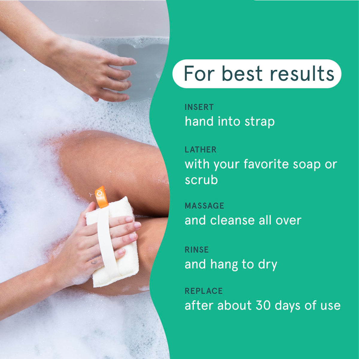 Organic Cotton Large Exfoliating Body Scrubber (3 Count)