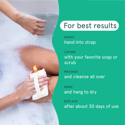 Organic Cotton Large Exfoliating Body Scrubber (3 Count)