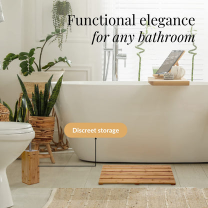 Bamboo Toilet Bowl Cleaner with Holder for All Toilet Types