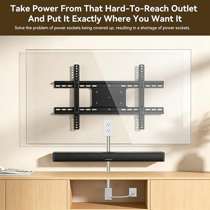 in Wall Cable Management Kit，TV Vord Hider，Outlet Relocation Kit for Relocating Unreachable Electrical Outlets，2 AC Outlets，9.8ft Cord – Easy, Safe Cable Management for Organized TV and Home Setups