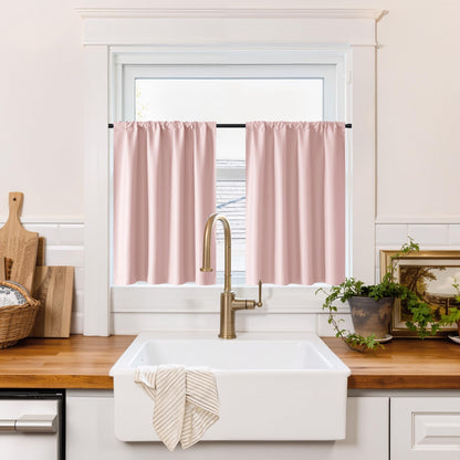 100% Blackout Short Curtains for Small Window (2 Count)