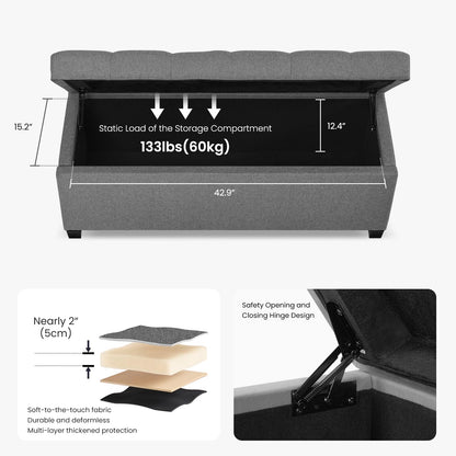 Storage Ottoman Bench for Bedroom