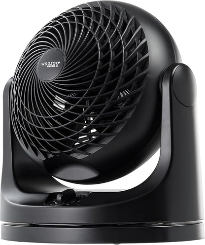 IRIS USA WOOZOO Desk Fan, Oscillating Air Circulator, 3 Speeds, 36ft Max Air Distance, 244ft² Coverage, 112° Adjustable Vertical Tilt, 29db Quiet Motor, Small Fan for Bedroom, Office, Dorm, Black