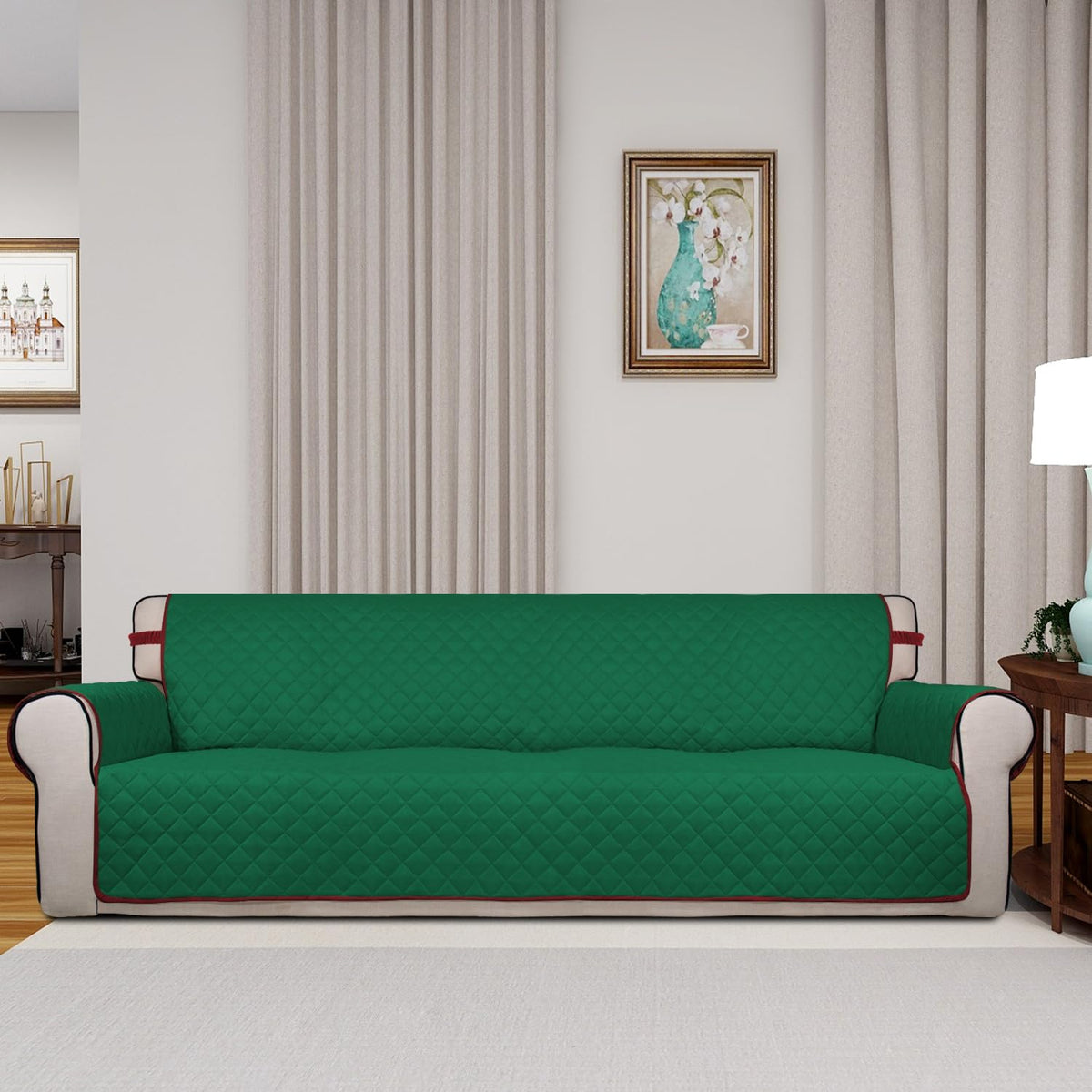 Reversible Quilted Couch Covers for Dogs Sofa Cover 4 Seater 88"