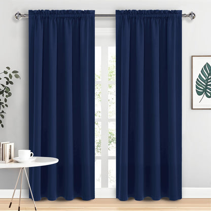 Blackout Curtains for Bedroom 52 x 95 Inch Long Navy Blue 2 Panels (2 Count)