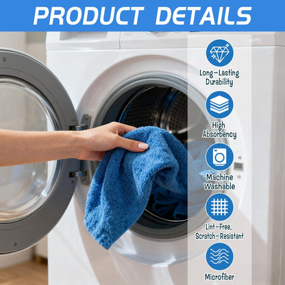6 Pack Extra Large Microfiber Cleaning Cloths 20"x30" (6 Count)