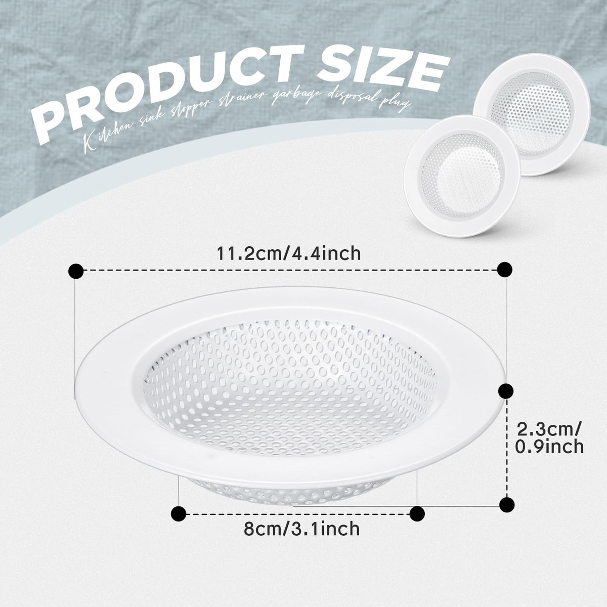 2 Pcs Kitchen Sink Drain Strainer 4.4 Inch (2 Count)