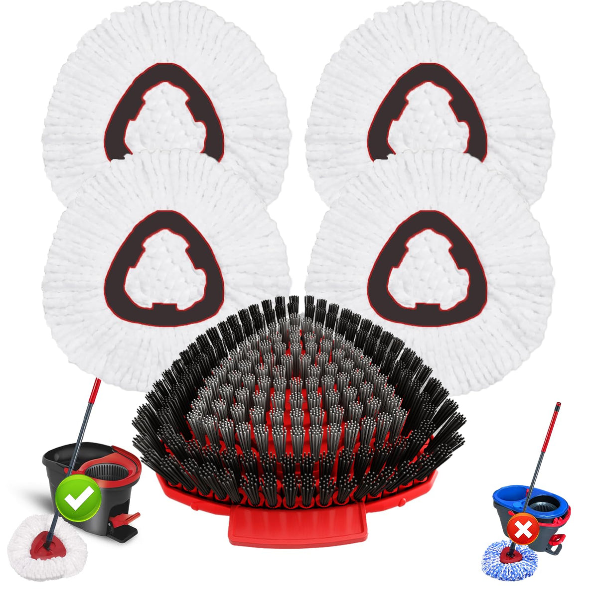 5 Pack Spin Mop Replacement for O Cedar EasyWring 1 (5 Count)