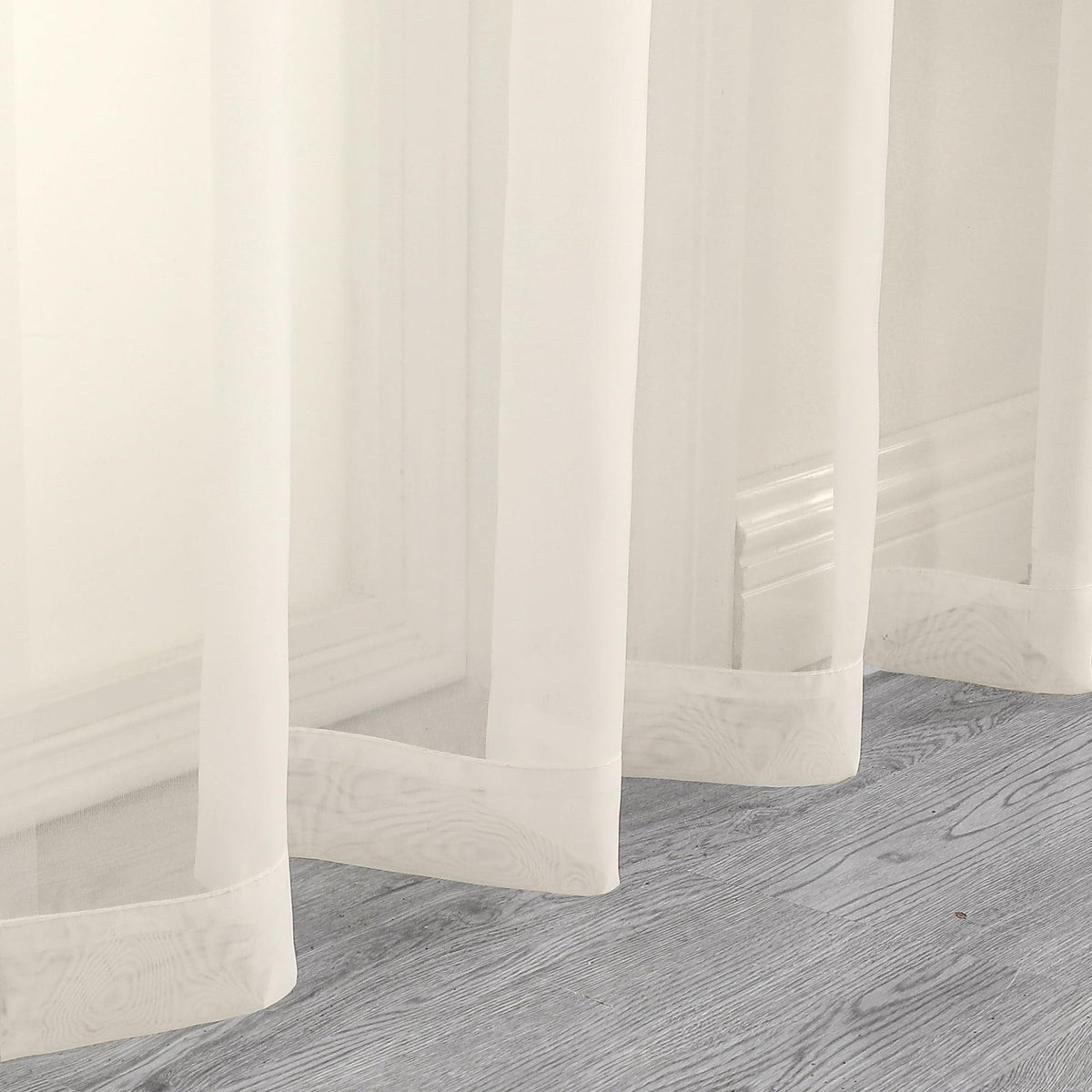 Cream Sheer Curtains 54 Inch Long 2 Panels (2 Count)