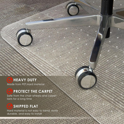 Heavy Duty Office Chair Mat for Carpet 32" x 55" Hard Material