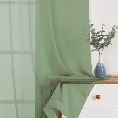 Sheer Window Curtains 144 inch Extra Long 2PCS