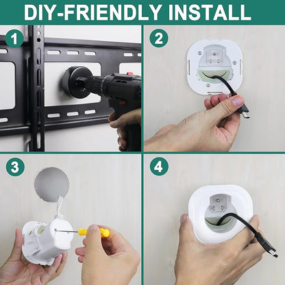in-Wall Cable Management kit, Cord Hiding for Wall, Hide TV Wires When Mounting A TV, Includes Power & Low Voltage Cable Management, Includes Hole Saw Drill Attachment for Easy Install