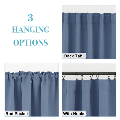 Blackout Curtains 63 inches Long for Bedroom (2 Count)
