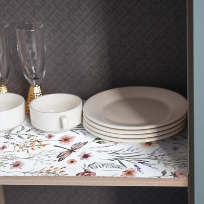 Floral Shelf and Drawer Liner for Kitchen Cabinets (2780.8 sq in)