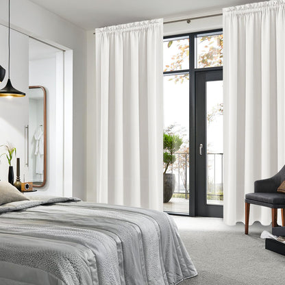 Blackout Curtains for Bedroom Living Room 52 x 95 Inch Long Ivory (2 Count)