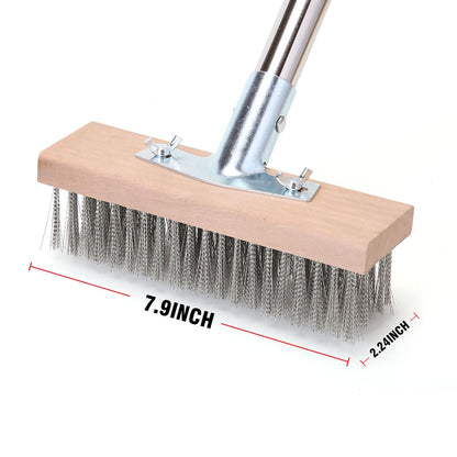 Stainless Steel Wire Scrub Brush with 63" Long Handle (2 Count)