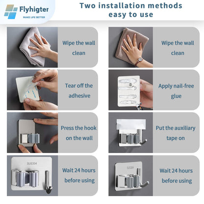 Stainless Steel Mop Holder Wall Mount
