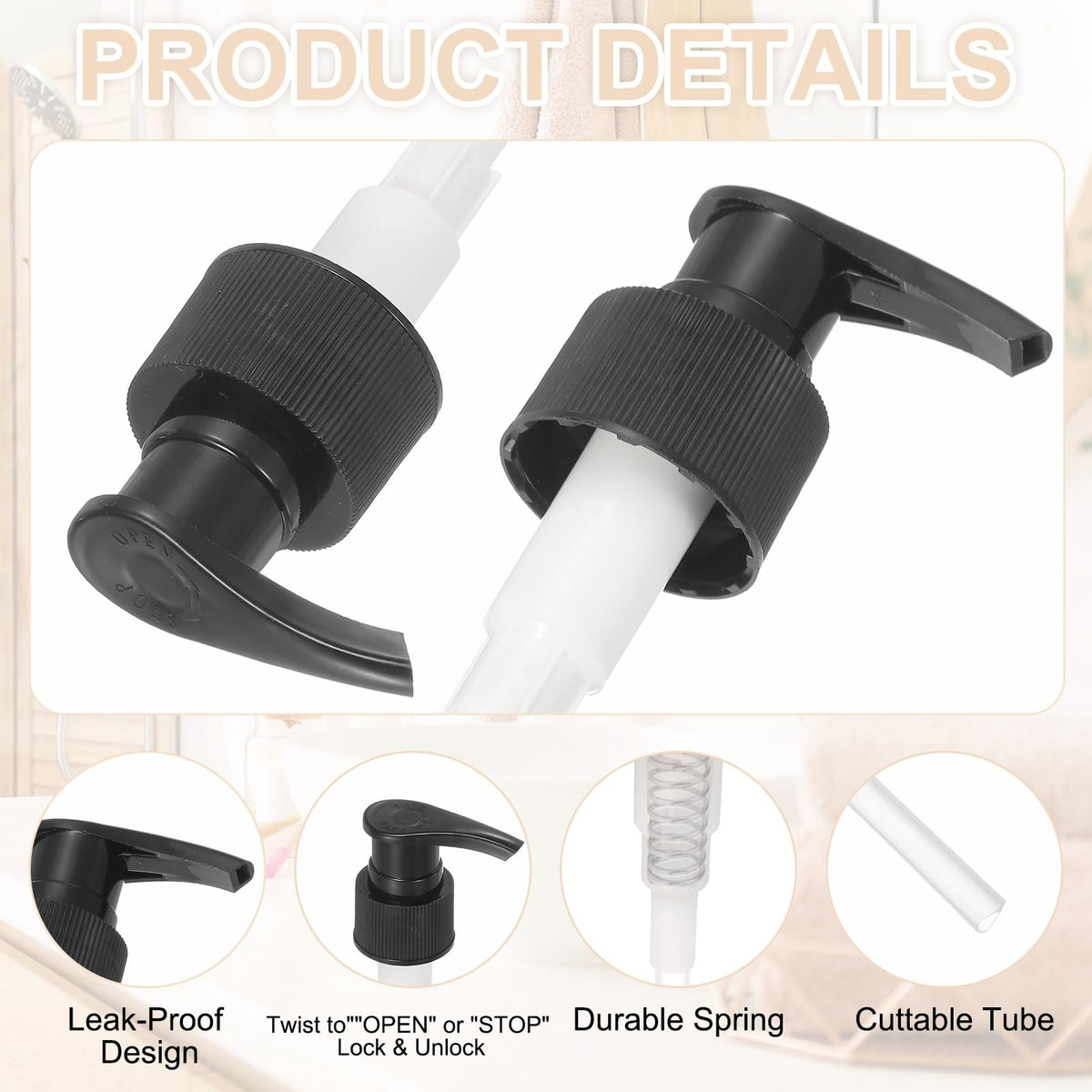 8 Pcs Soap Dispenser Pump Heads Soap Dispensers Top Pumps Replacement Switch Pumphead for Standard 28