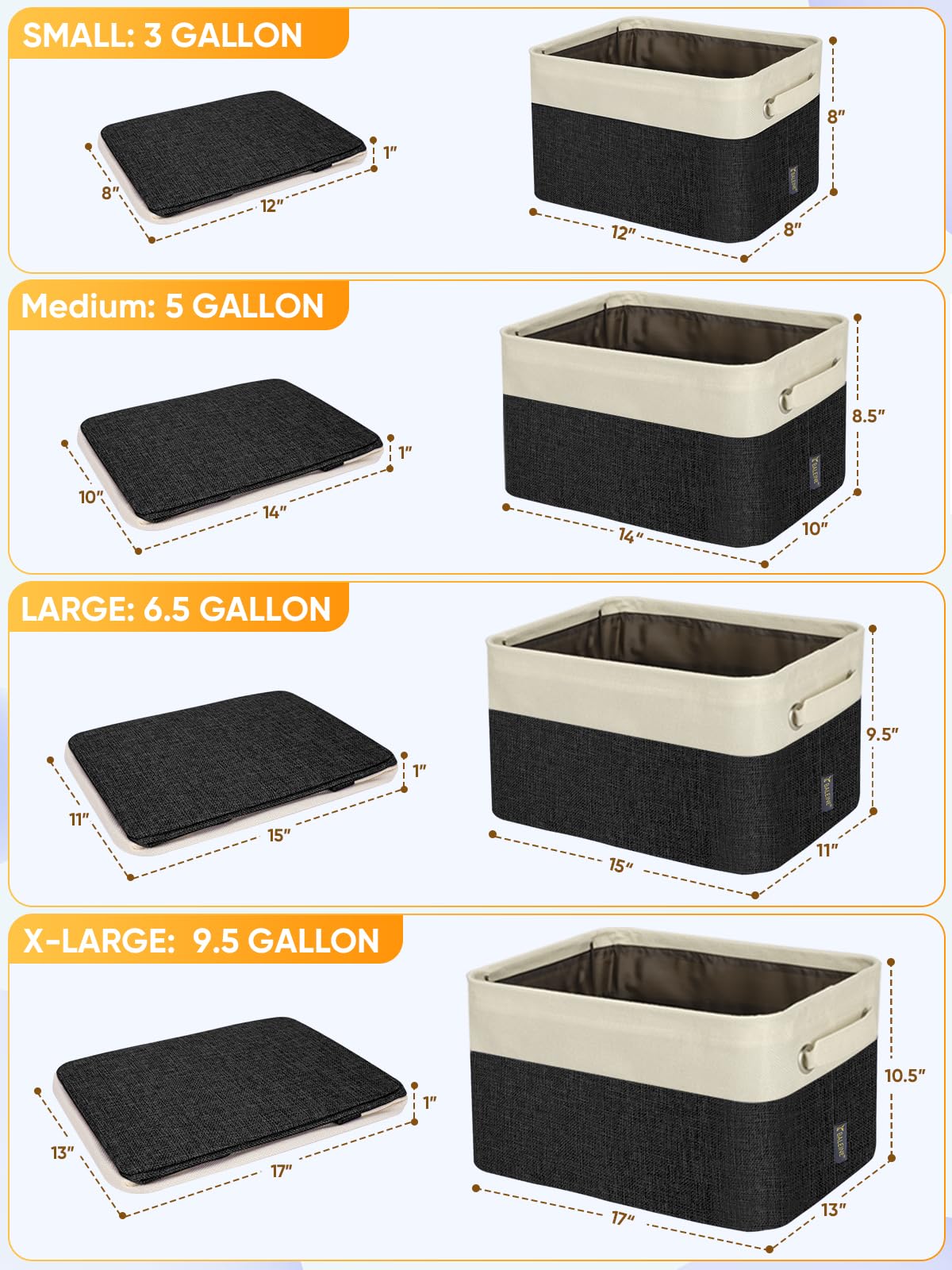 2 Pack Fabric Closet Storage Bins for Shelves (2 Count)