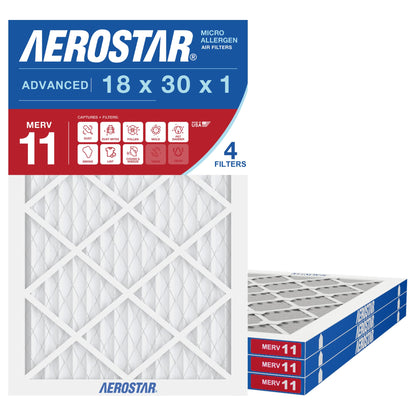18x30x1 MERV 11 High Efficiency Pleated Air Filter (4 Count)