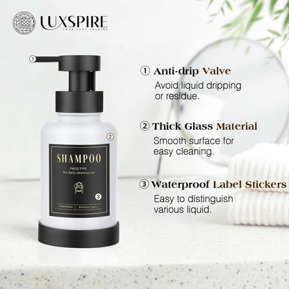 Glass Foaming Soap Dispenser 15oz Hand Soap Bottle (2 Count)