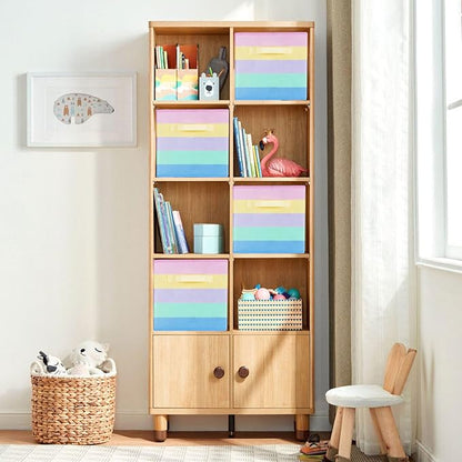 ShellKingdom Foldable Fabric Storage Cubes And Cloth Organizer Drawer For Closet And Toys, 2 Pack (Rainbow)