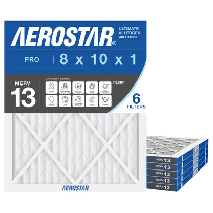 Air Filter 8x10x1 MERV 13 AC Filter (6 Count)