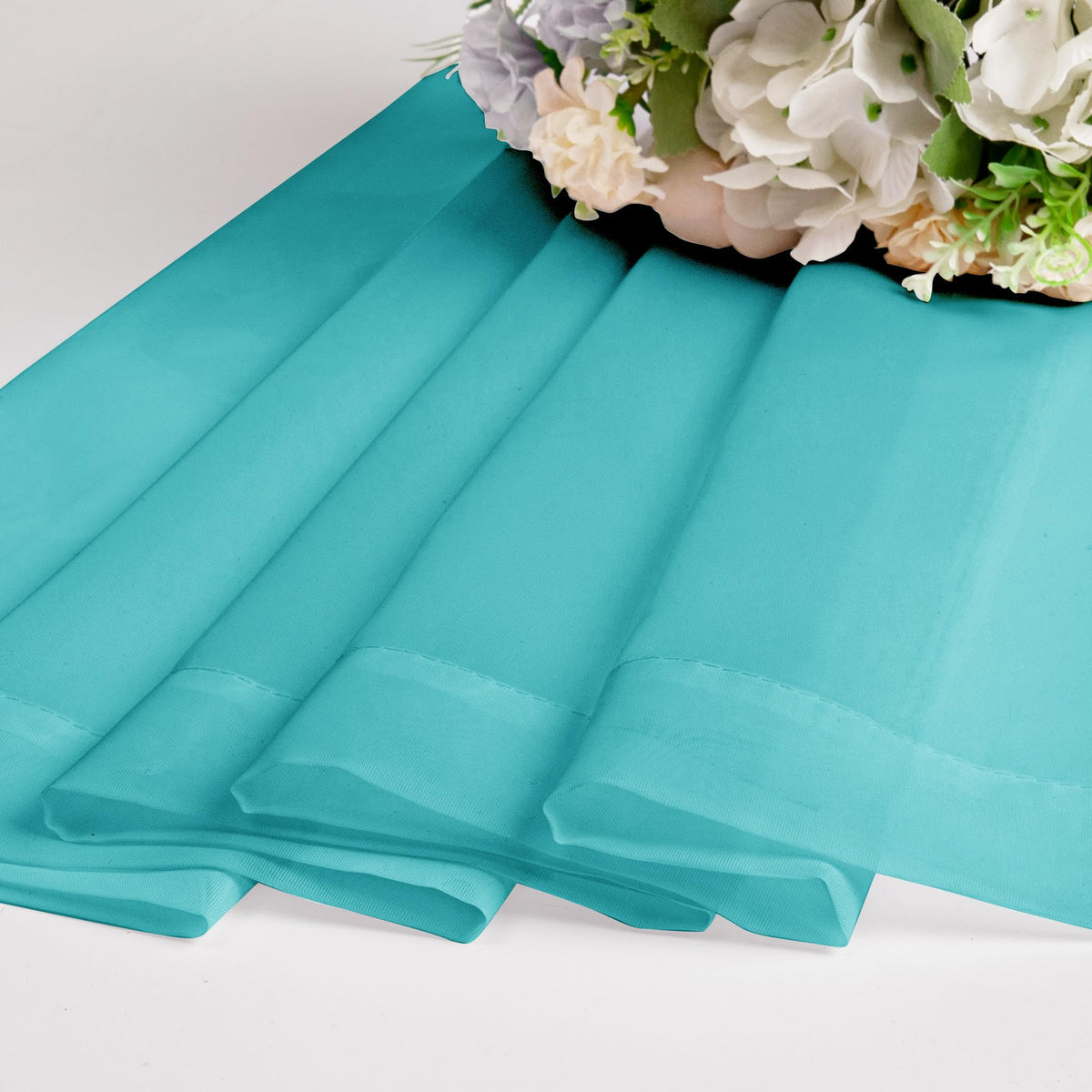 Turquoise Sheer Curtains 30 inch Length 2 Panels (2 Count)