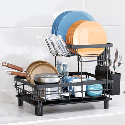 Dish Drying Rack with Drainboard for Kitchen Countertop 2