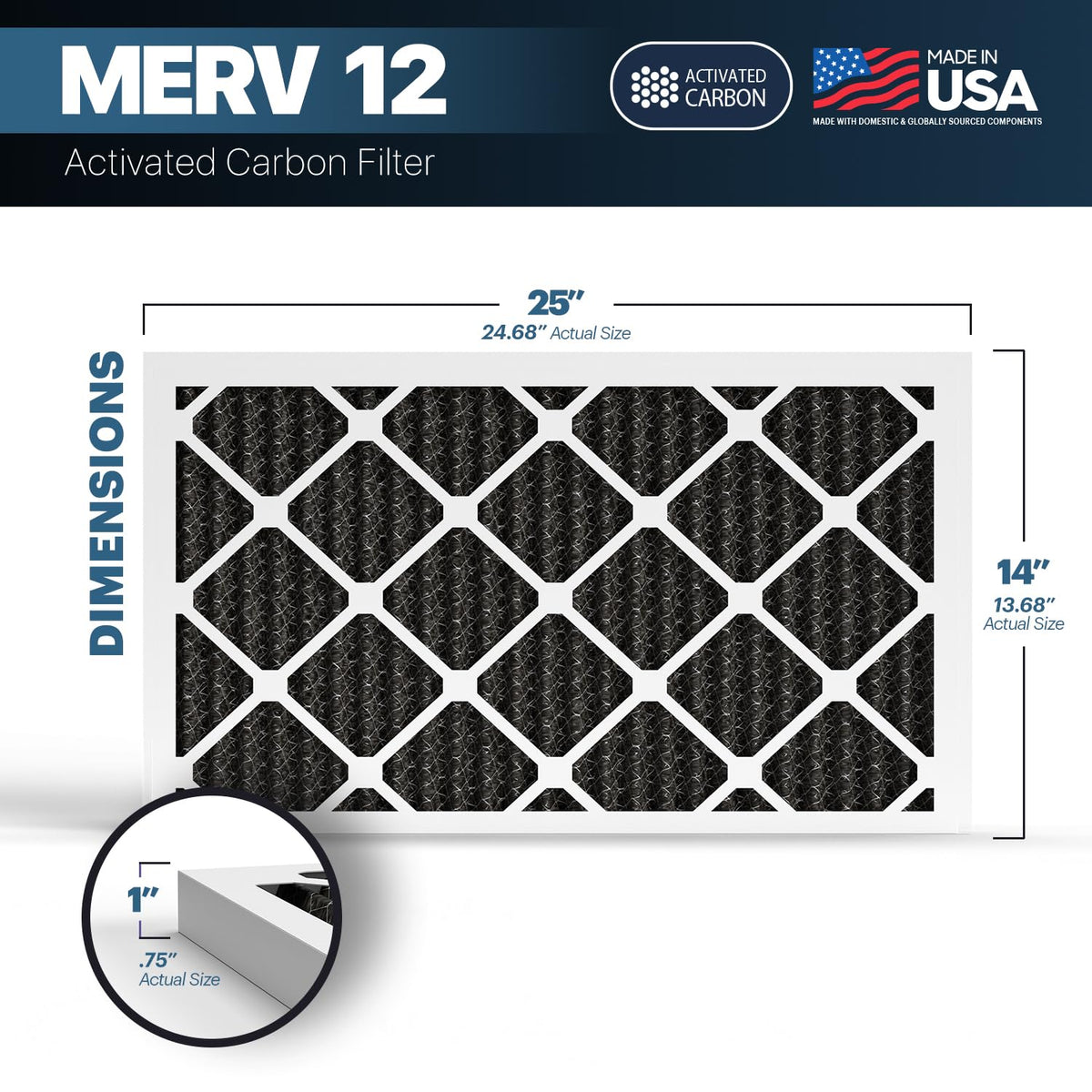 TruFilter 14x25x1 MERV 12 Odor Defense (4 Count)