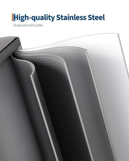2 x 4 gal Stainless Steel Double Trash Can with Lid for Kitchen