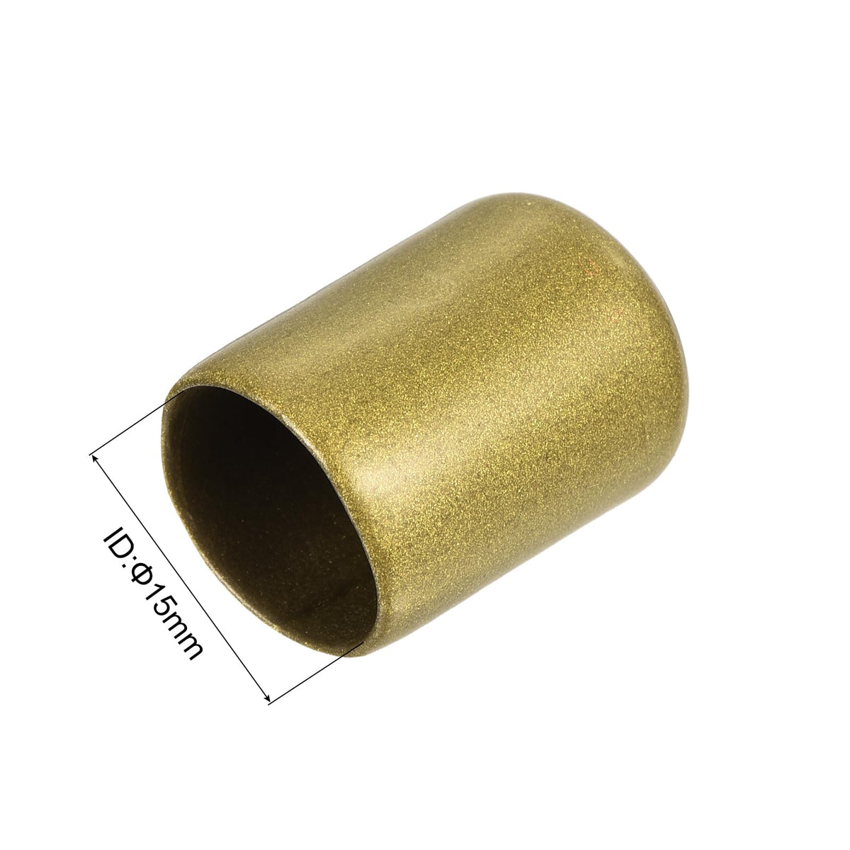 20pcs Rubber End Caps 15mm ID Vinyl Round Tube Bolt Cap Cover Thread Protectors Gold