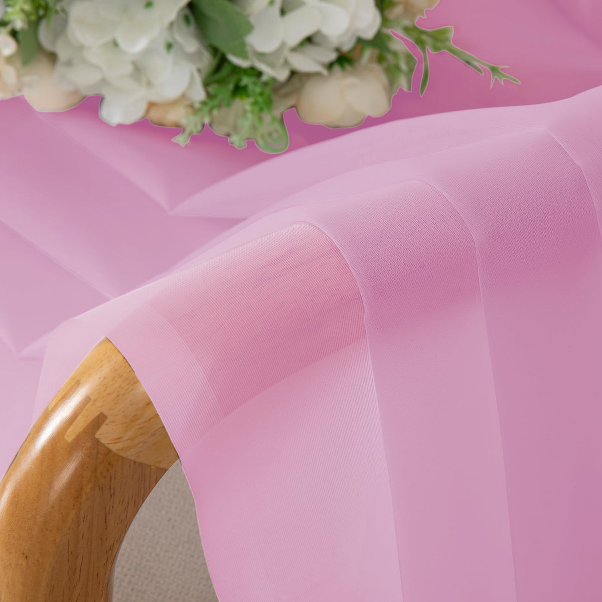 Sheer Pink Curtains 90 inches Long 2 Panels (2 Count)