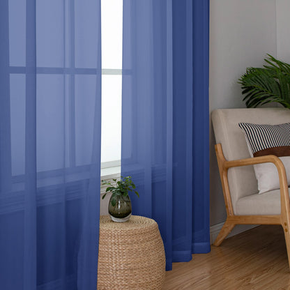 Royal Blue Sheer Curtains 84 Inches Long (2 Count)