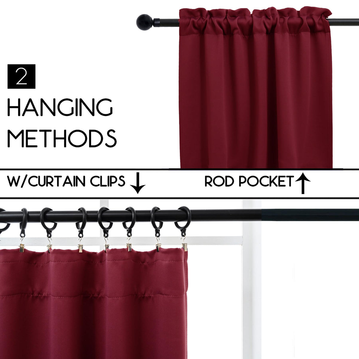 Rod Pocket Tier Curtain (2 Count)