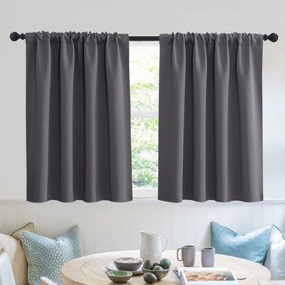 Short Blackout Curtains for Small Window Kitchen Bathroom Cafe RV