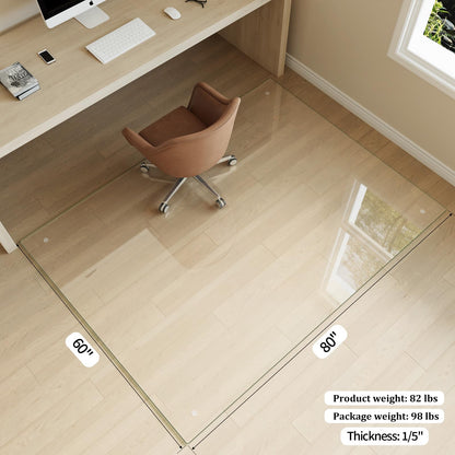 60" x 80" Office Chair Mat for Hardwood Floors & Carpets