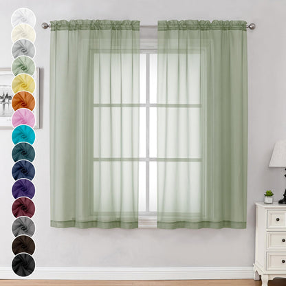 Sheer Curtains 63 Inch Length 2 Panels