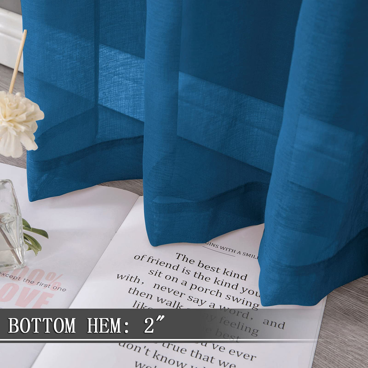 Sheer Tier Curtains Kitchen Linen Textured Half Curtain Sheers Light Filtering Rod Pocket Voile Bathroom Short Curtains for Farmhouse (2 Count)