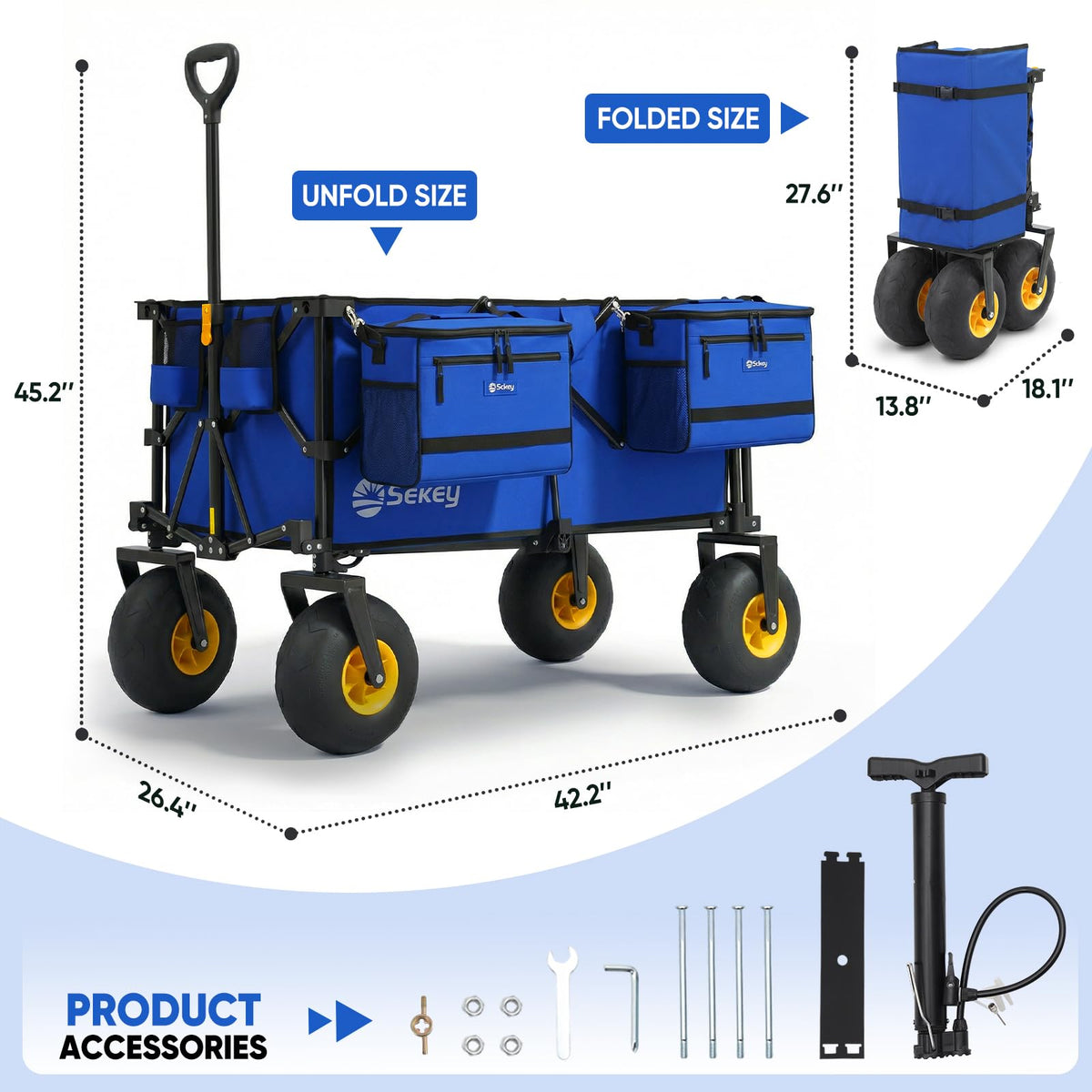 Heavy Duty Beach Wagon with 9" Big Sand