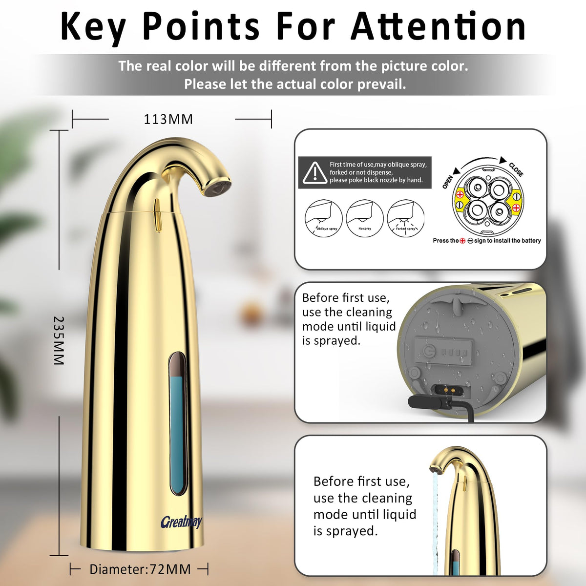 Touchless Automatic Soap Dispenser 400ml Rechargeable